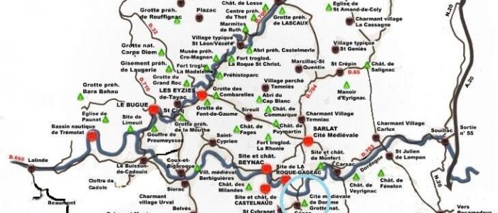 map of the Dordogne